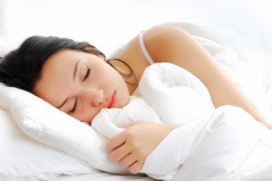 Woman sleeping deeply