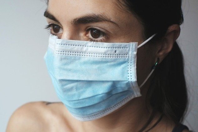 Lady wearing a face mask